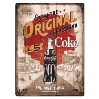 Plechová cedule Coca-Cola - Original Coke - Route 66, 30 × 40 cm