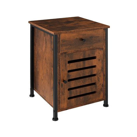TecTake Waterford noční stolek 40 × 42 × 60,5 cm - Industrial tmavé dřevo