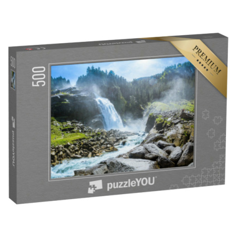 puzzle 500 dílků „Krimmlské vodopády, Národní park Vysoké Taury, Salcbursko, Rakousko“