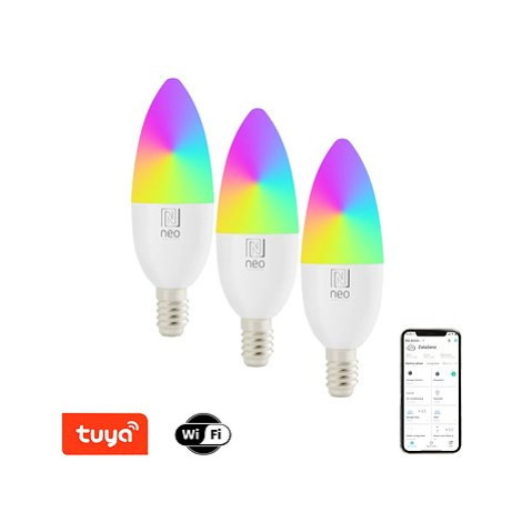 IMMAX NEO LITE SMART LED žárovka E14 6W barevná a bílá WiFi set 3ks