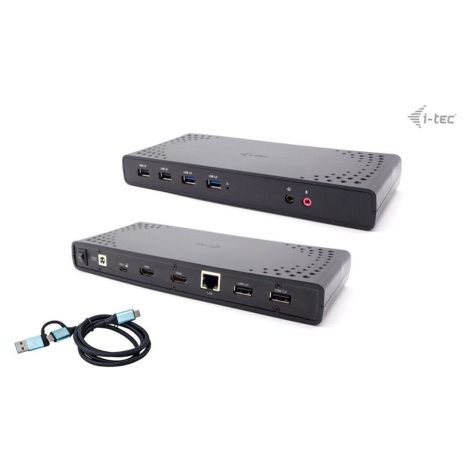 i-tec USB 3.0/USB-C/Thunderbolt, 2x HDMI dokovací stanice s PD 85W Černá iTec