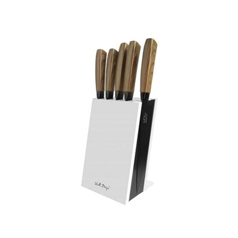 Vialli Design Sada pěti nožů ve stojanu, bílý, SOHO 7992