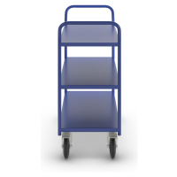 Kongamek Stolový vozík KM41, 3 etáže, d x š x v 1080 x 450 x 975 mm, modrá, 2 otočná kola s brzd