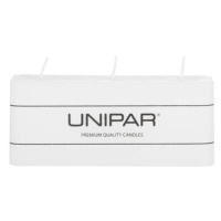 Svíčka hranol UNIPAR BASIC SQUARE 3 knoty bílá 6,5cm