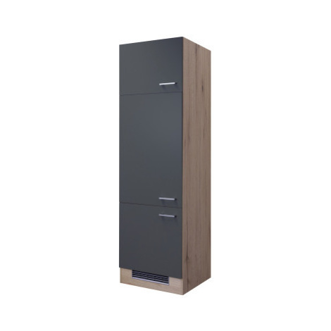 Kuchyňská skříň pro vestavnou lednici Tiago GIT60, dub san remo/šedá, šířka 60 cm Asko