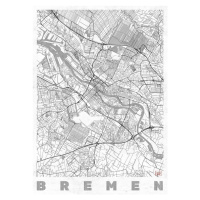 Mapa Bremen, Hubert Roguski, (30 x 40 cm)