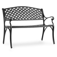 Blumfeldt Pozzilli BL, zahradní lavička, litý hliník, odolná vůči nepřízni počasí, černá