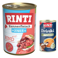 RINTI Kennerfleisch 6 x 400 g + Rinti Drinki 185 ml zdarma - Hovězí Junior