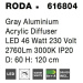 NOVA LUCE závěsné svítidlo RODA šedý hliník akrylový difuzor LED 46W 230V 3000K IP20 616804
