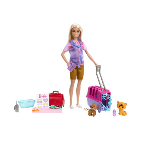 Barbie panenka zachraňuje zvířátka - blondýnka Mattel