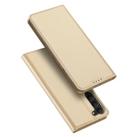 Dux Ducis Skin Pro pouzdro Samsung Galaxy S23+ flip cover card wallet stand gold