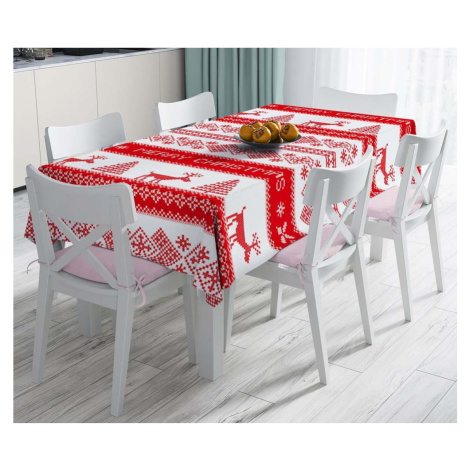 Vánoční ubrus s příměsí bavlny Minimalist Cushion Covers Nordic Knit, 140 x 180 cm