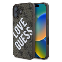 Guess PU Leather 4G Big Love Logo MagSafe Zadní Kryt pro iPhone 16 Brown