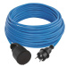 Počasí odolný prodlužovací kabel 20 m / 1 zásuvka / modrý / silikon / 230 V / 1,5 mm2