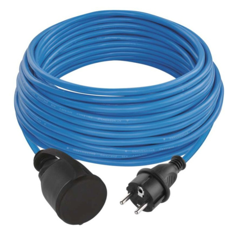 Počasí odolný prodlužovací kabel 20 m / 1 zásuvka / modrý / silikon / 230 V / 1,5 mm2 EMOS