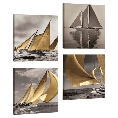 Dekorativní vícedílný obraz Boats, 33 x 33 cm Evila Originals