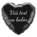 Personal Fóliový balón s textem - Černé srdce 45 cm