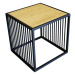 Estila Industriální příruční stolek Westford s kovovou konstrukcí v černé barvě se čtvercovou vr