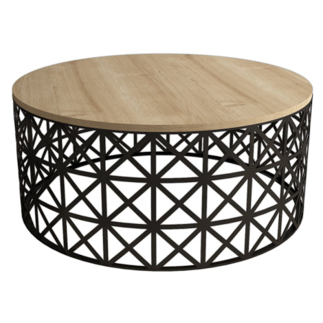 Hanah Home Konferenční stolek Selin 90 cm černý/hnědý