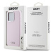 Zadní kryt DKNY Liquid Silicone Silver Metal Logo Magsafe pro Apple iPhone 15 Pro, růžová