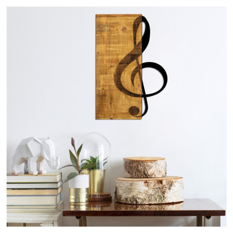 Dekorativní dřevěný doplněk na zeď Treble Clef