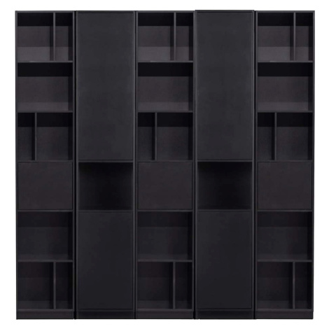 Černá modulární knihovna z borovicového dřeva 200x210 cm Finca – WOOOD