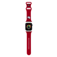Hodinky Hello Kitty Liquid Silicone Kitty Head Logo řemínek pro Apple Watch 38/40mm Red