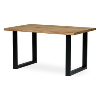 Stůl jídelní, 140x90x75 cm, masiv dub, kovová noha ve tvaru písmene 