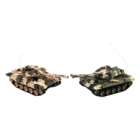 Tank RC 2ks 25cm tanková bitva+dob. pack 27MHZ a 40MHz maskáč se zvukem se světlem