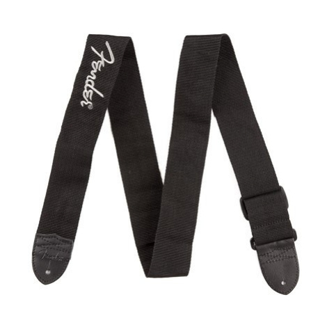 Fender Poly Logo Strap Grey Logo Black