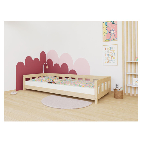 Benlemi Jednolůžková postel PLOTTY se zábranou Zvolte barvu: Béžová, Zvolte rozměr: 120x180 cm, 