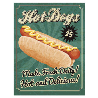 Ilustrace Vintage Hot Dog Poster, bortonia, 30 × 40 cm