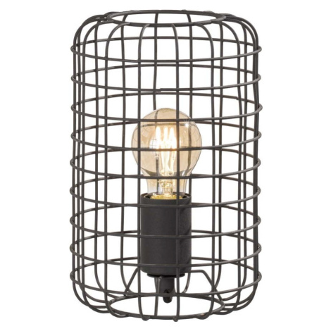Černá stolní lampa s kovovým stínidlem (výška 25 cm) Justin – Fischer & Honsel