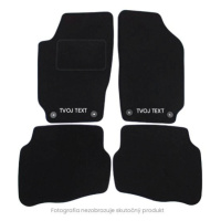 Velurové autokoberce Mitsubishi L 200 1996-2006, Text na spodek, přední, Šedá, Brussels Light