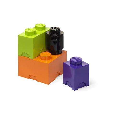 LEGO úložné boxy Multi-Pack 4 ks - fialová, černá, oranžová, zelená