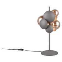 Stolní lampa se skleněným stínidlem v šedo-zlaté barvě (výška 50 cm) Bubble – Trio Select