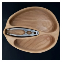 AMADEA Dřevěná miska ve tvaru ořechu s louškáčkem, masivní dřevo, rozměr 28x23x4,5 cm
