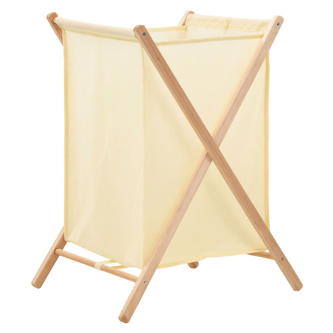 vidaXL Koš na prádlo z cedrového dřeva a látky béžový 42 x 41 x 64 cm
