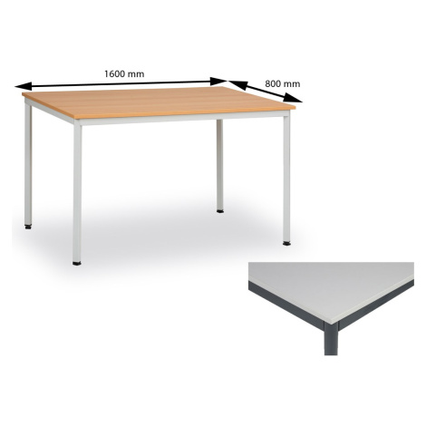 KOVO PRAKTIK Jídelní stůl 160 x 80 cm deska šedá