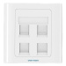 Vention 4 Port Keystone RJ-45 Jack Wall Plate White 86 Type