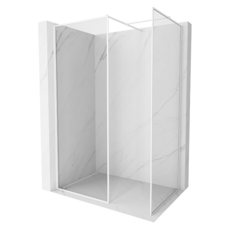 MEXEN/S Kioto-XF Sprchová zástěna WALK-IN s rámem 110 x 80, transparent 10 mm, bílá 800-110-202-