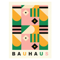 Obrazová reprodukce Original Bauhaus (No.5) in Green & Pink, 30x40 cm