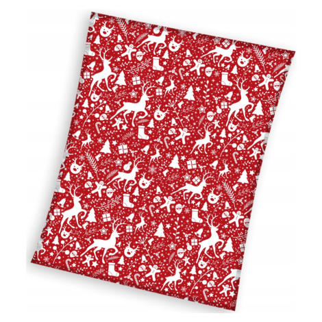 Vánoční deka mikovláknová MERRY CHRISTMAS červená 150x200 cm Mybesthome