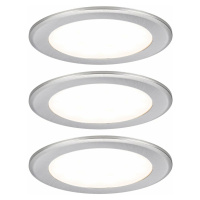 PAULMANN LED vestavná nábytková svítidla 3ks sada kruhové 65mm 3x2,5W 230/12V 3000K kov kartáčov