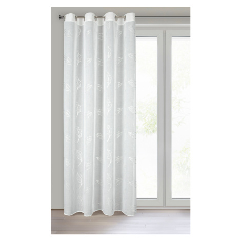 Dekorační vzorovaná záclona s kroužky SISINKA bílá/stříbrná 140x250 cm (cena za 1 kus) MyBestHom