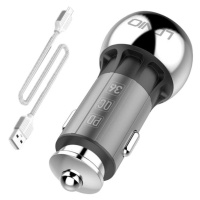 LDNIO C1 USB, USB-C nabíječka do auta + kabel MicroUSB
