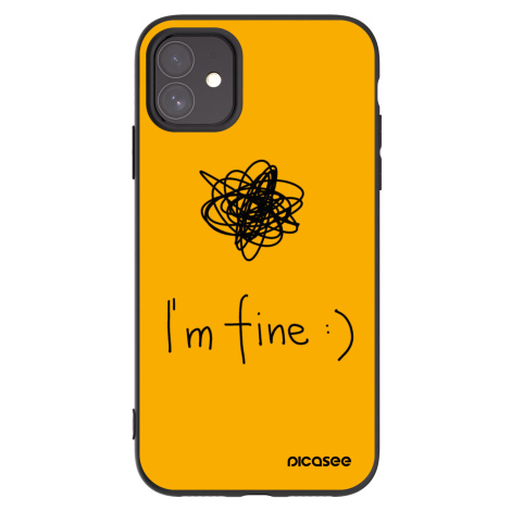 Silikonový černý obal pro Apple iPhone 11 - I am fine