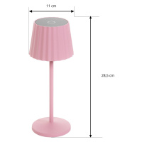 Lindby LED dobíjecí stolní lampa Lindby Esali, růžová, sada 2 kusů
