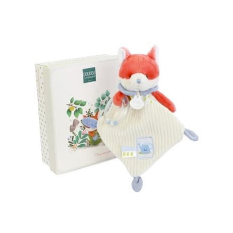 Doudou Dárková sada Plyšová liška Romarin s chrastítkem 21 cm