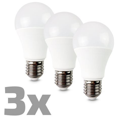 Žárovka LED E27 10W A60 bílá teplá SOLIGHT WZ529-3P - rozbaleno - naříznutý obal